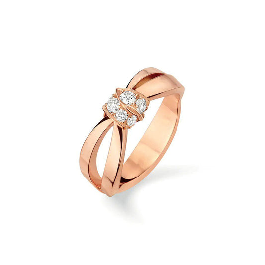 Pomuse LIENS RING PINK GOLD DIAMOND