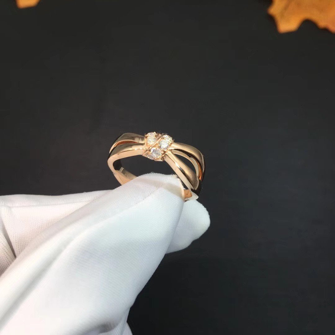 Pomuse LIENS RING PINK GOLD DIAMOND