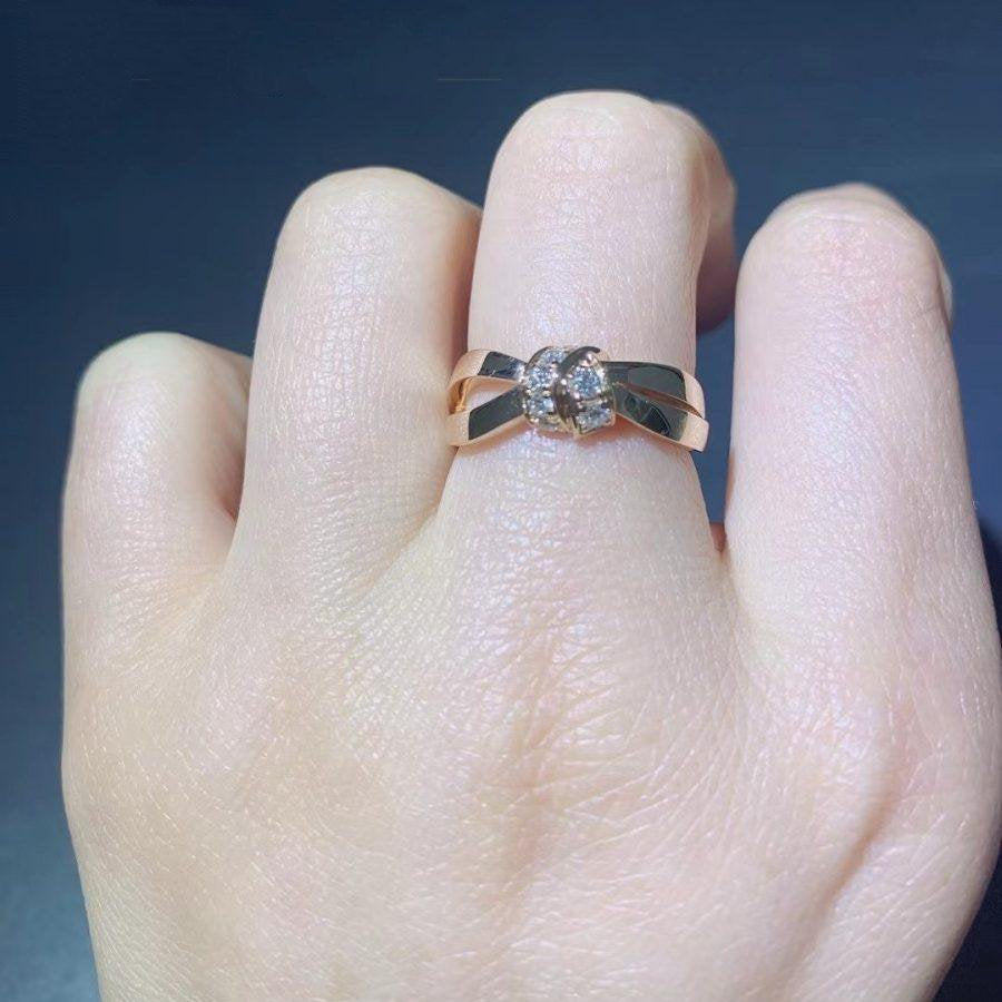 Pomuse LIENS RING PINK GOLD DIAMOND