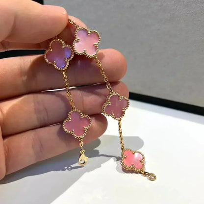 Pomuse CLOVER 5 PINK MOP BRACELET