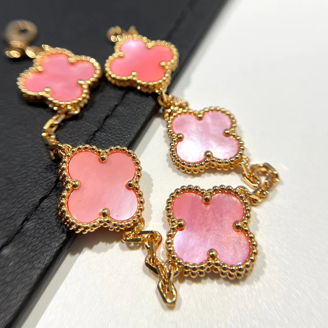 Pomuse CLOVER 5 PINK MOP BRACELET