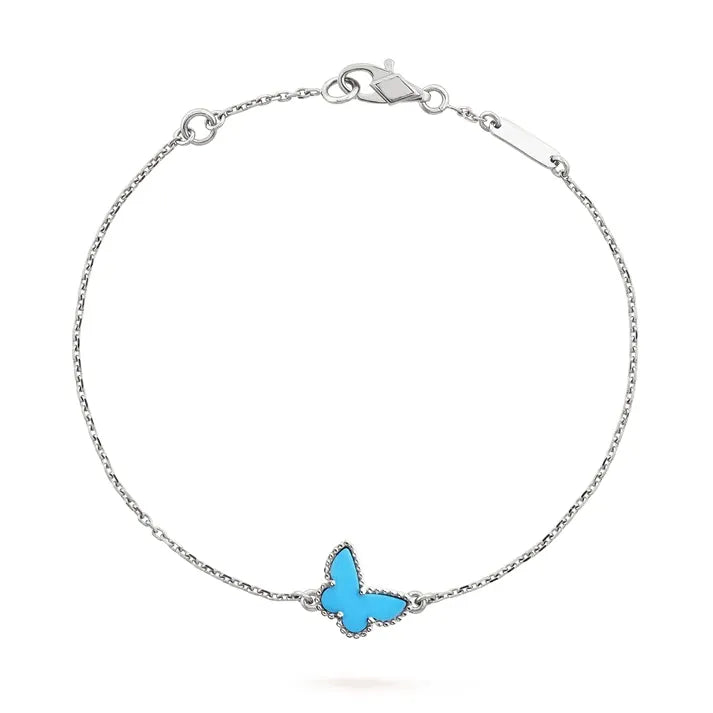 Pomuse BUTTERFLY TURQUOISE BUTTERFLY BRACELET SILVER