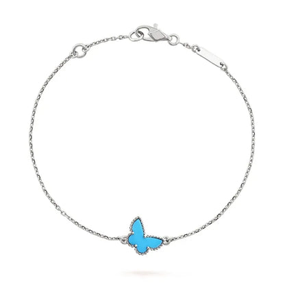 Pomuse BUTTERFLY TURQUOISE BUTTERFLY BRACELET SILVER