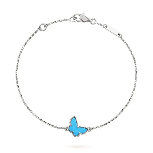 Pomuse BUTTERFLY TURQUOISE BUTTERFLY BRACELET SILVER