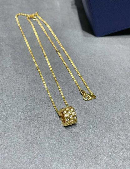 Pomuse BEE LOVE DIAMOND PAVED 3 ROW NECKLACE