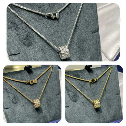 Pomuse BEE LOVE DIAMOND PAVED 3 ROW NECKLACE
