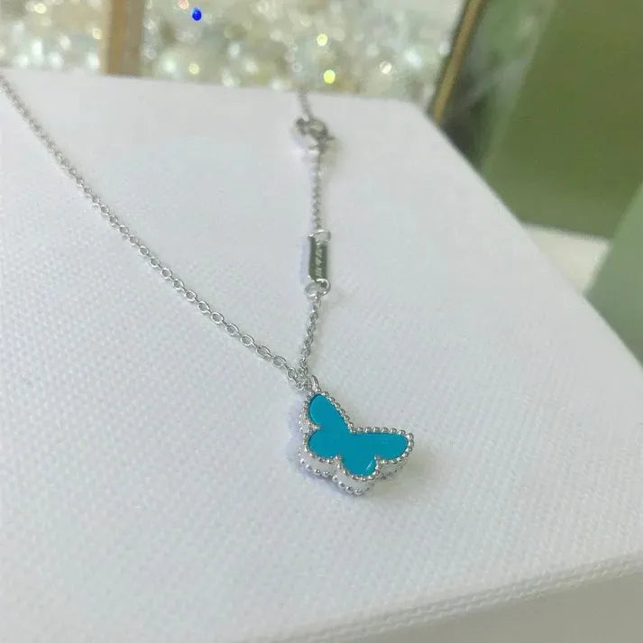 Pomuse BUTTERFLY TURQUOISE BUTTERFLY BRACELET SILVER