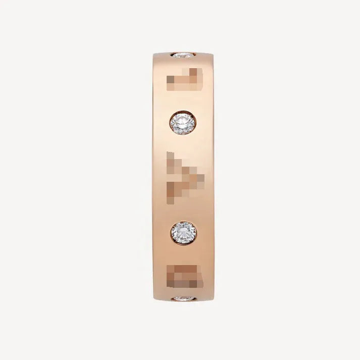 Pomuse ZERO 1 ESSENTIAL PINK GOLD BAND WITH DIAMONDS RING