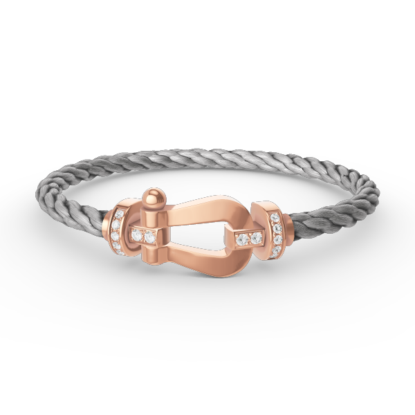 Pomuse FORCE LARGE HORSESHOE HALF DIAMOND BRACELET ROSE GOLD