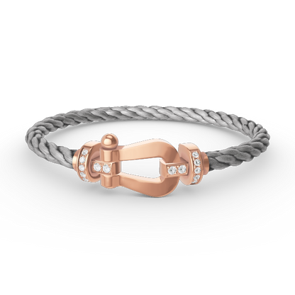 Pomuse FORCE LARGE HORSESHOE HALF DIAMOND BRACELET ROSE GOLD