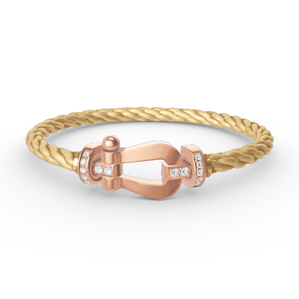 Pomuse FORCE LARGE HORSESHOE HALF DIAMOND BRACELET ROSE GOLD