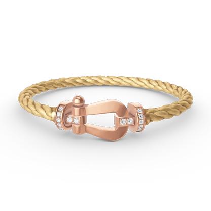 Pomuse FORCE LARGE HORSESHOE HALF DIAMOND BRACELET ROSE GOLD