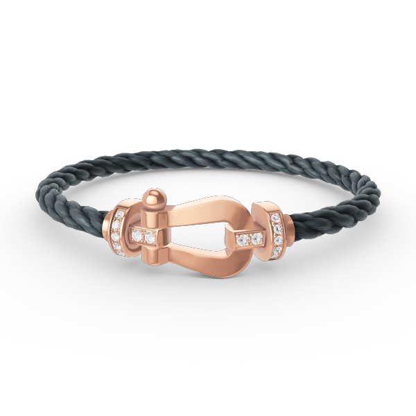 Pomuse FORCE LARGE HORSESHOE HALF DIAMOND BRACELET ROSE GOLD