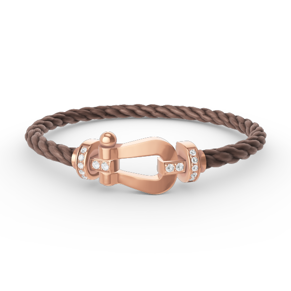 Pomuse FORCE LARGE HORSESHOE HALF DIAMOND BRACELET ROSE GOLD