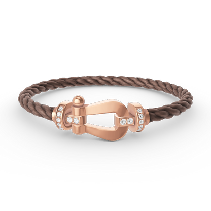 Pomuse FORCE LARGE HORSESHOE HALF DIAMOND BRACELET ROSE GOLD
