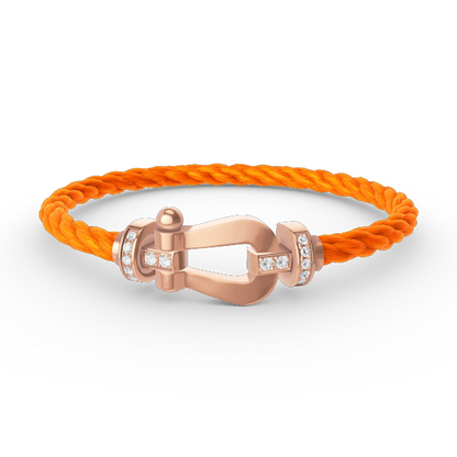 Pomuse FORCE LARGE HORSESHOE HALF DIAMOND BRACELET ROSE GOLD