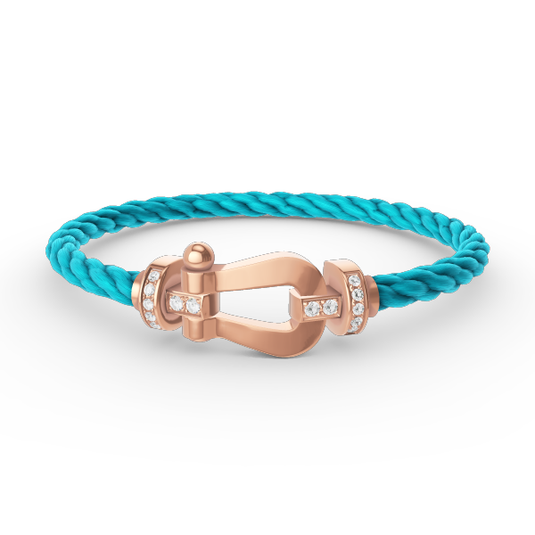 Pomuse FORCE LARGE HORSESHOE HALF DIAMOND BRACELET ROSE GOLD