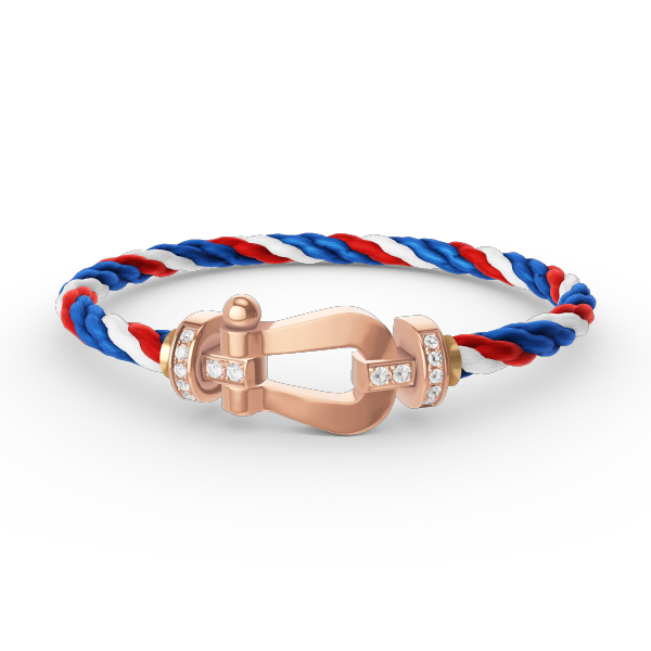 Pomuse FORCE LARGE HORSESHOE HALF DIAMOND BRACELET ROSE GOLD