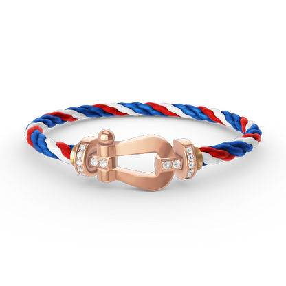 Pomuse FORCE LARGE HORSESHOE HALF DIAMOND BRACELET ROSE GOLD