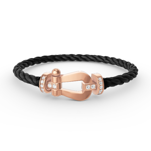 Pomuse FORCE LARGE HORSESHOE HALF DIAMOND BRACELET ROSE GOLD