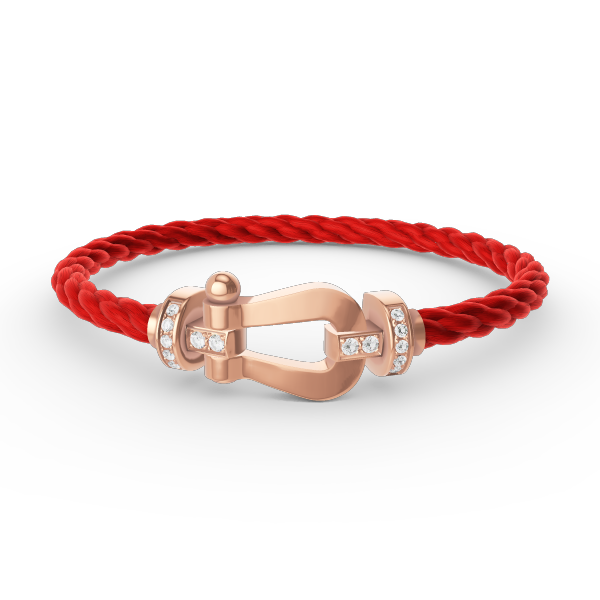 Pomuse FORCE LARGE HORSESHOE HALF DIAMOND BRACELET ROSE GOLD