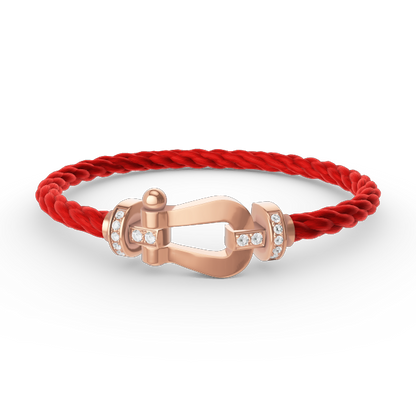 Pomuse FORCE LARGE HORSESHOE HALF DIAMOND BRACELET ROSE GOLD
