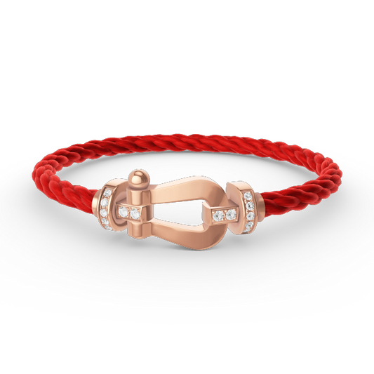 Pomuse FORCE LARGE HORSESHOE HALF DIAMOND BRACELET ROSE GOLD