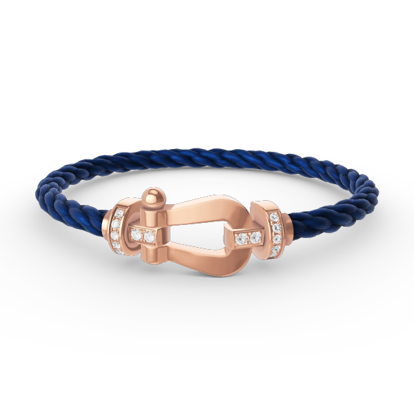 Pomuse FORCE LARGE HORSESHOE HALF DIAMOND BRACELET ROSE GOLD