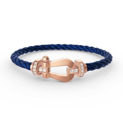 Pomuse FORCE LARGE HORSESHOE HALF DIAMOND BRACELET ROSE GOLD