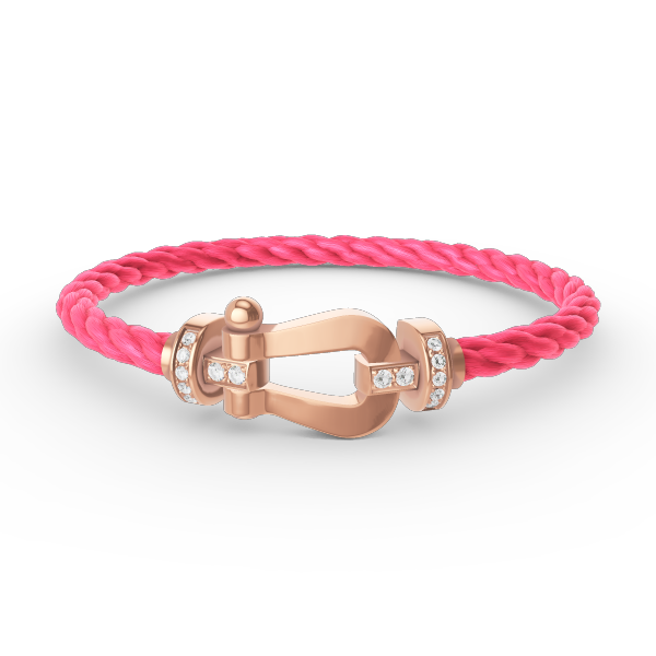 Pomuse FORCE LARGE HORSESHOE HALF DIAMOND BRACELET ROSE GOLD