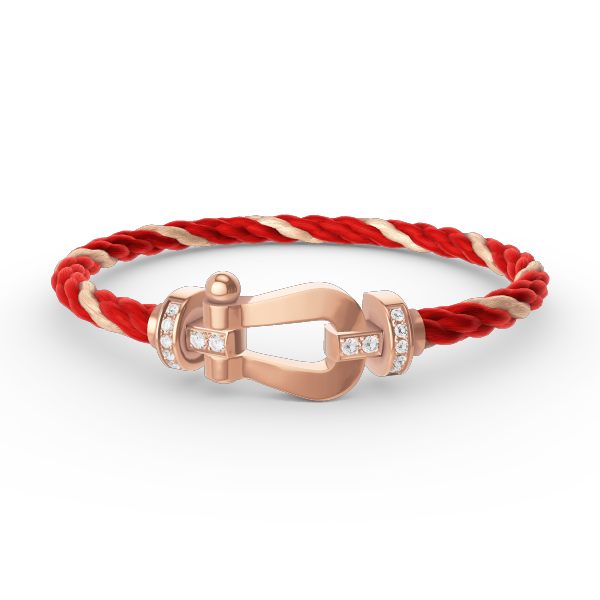 Pomuse FORCE LARGE HORSESHOE HALF DIAMOND BRACELET ROSE GOLD