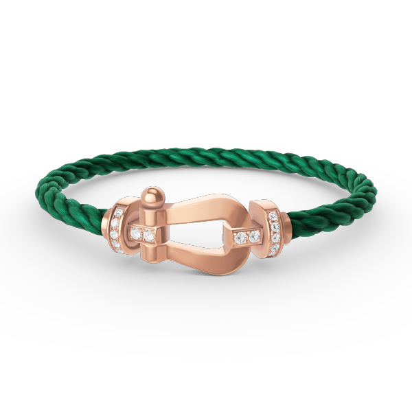 Pomuse FORCE LARGE HORSESHOE HALF DIAMOND BRACELET ROSE GOLD