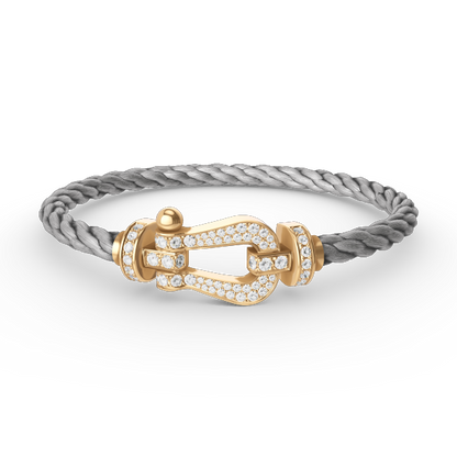 Pomuse FORCE LARGE HORSESHOE FULL DIAMOND BRACELET GOLD