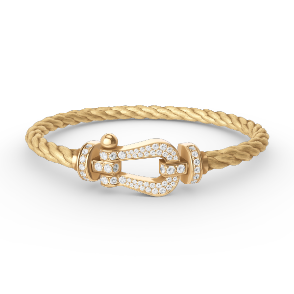 Pomuse FORCE LARGE HORSESHOE FULL DIAMOND BRACELET GOLD