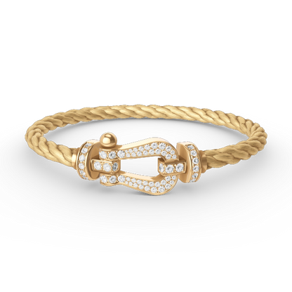 Pomuse FORCE LARGE HORSESHOE FULL DIAMOND BRACELET GOLD