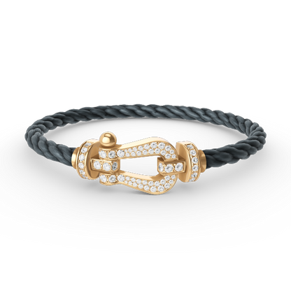Pomuse FORCE LARGE HORSESHOE FULL DIAMOND BRACELET GOLD