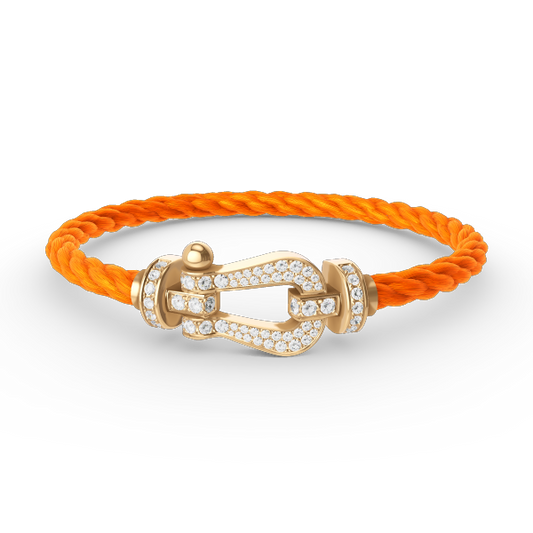 Pomuse FORCE LARGE HORSESHOE FULL DIAMOND BRACELET GOLD