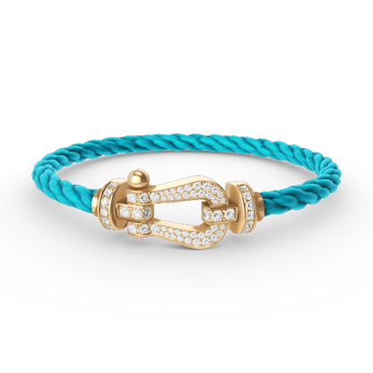 Pomuse FORCE LARGE HORSESHOE FULL DIAMOND BRACELET GOLD
