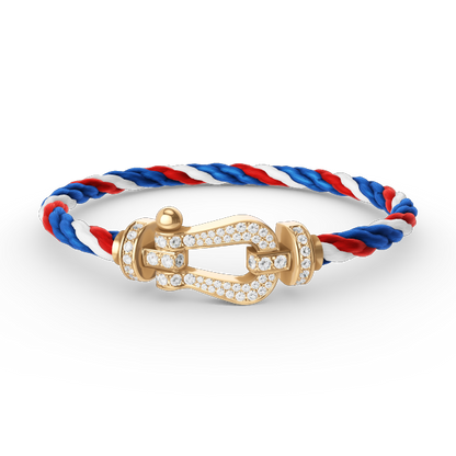 Pomuse FORCE LARGE HORSESHOE FULL DIAMOND BRACELET GOLD