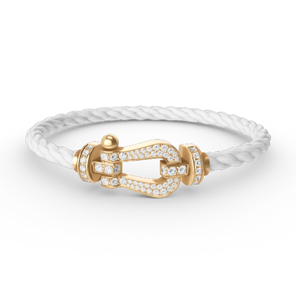 Pomuse FORCE LARGE HORSESHOE FULL DIAMOND BRACELET GOLD