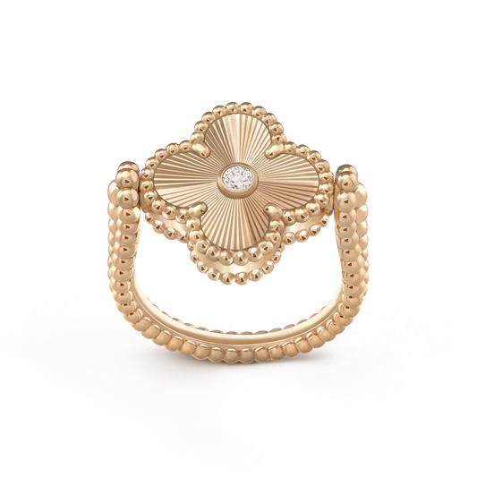 Pomuse CLOVER RIVERSIBLE ROSE GOLD RING