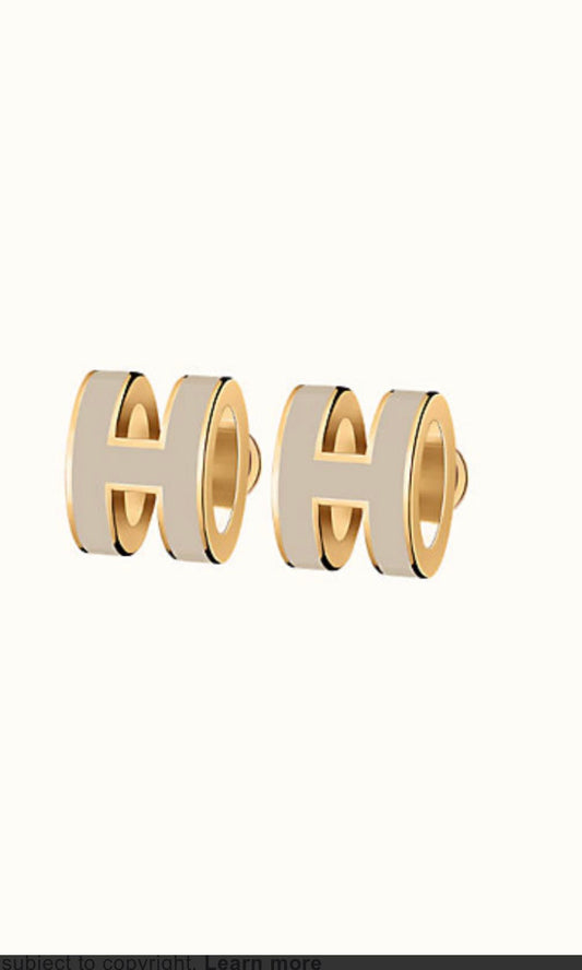 Pomuse MINI POP H GOLD EARRINGS GREY