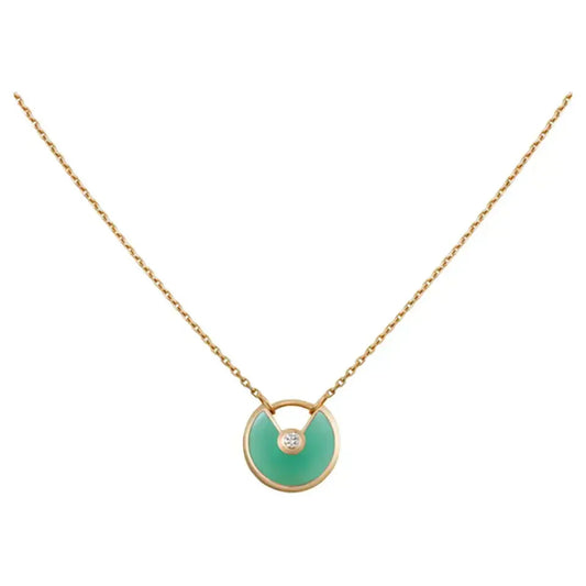 Pomuse AMULETTE GOLD MALACHITE NECKLACE
