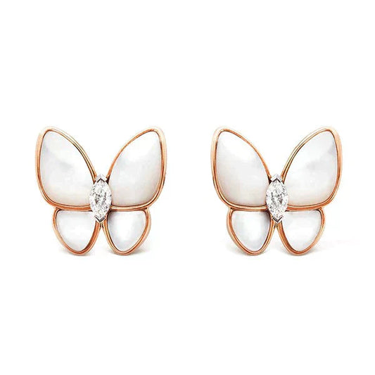 Pomuse BUTTERFLY MOP DIAMOND EARRINGS