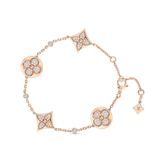 Pomuse STAR AND SUN 4 MOTIFS GOLD DIAMONDS BRACELET