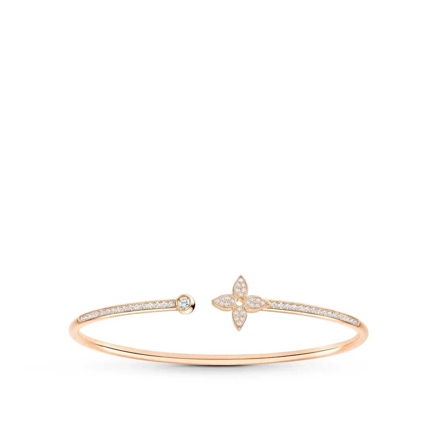 Pomuse IDYLLE PINK GOLD OPEN BRACELET DIAMOND PAVED