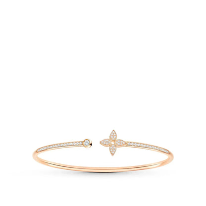 Pomuse IDYLLE PINK GOLD OPEN BRACELET DIAMOND PAVED