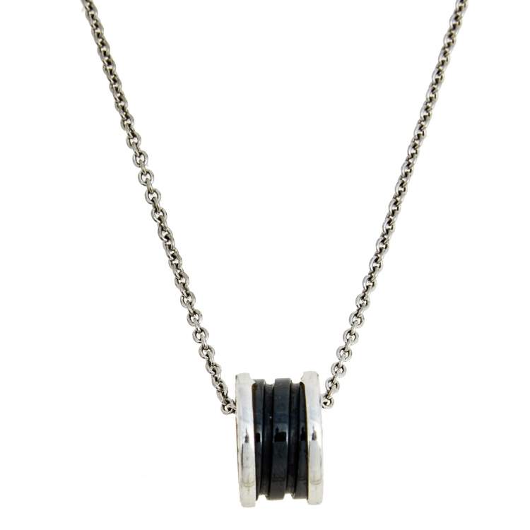 Pomuse ZERO 1 BLACK CERAMIC SILVER NECKLACE