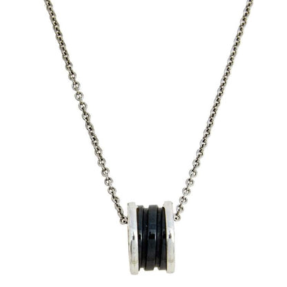 Pomuse ZERO 1 BLACK CERAMIC SILVER NECKLACE