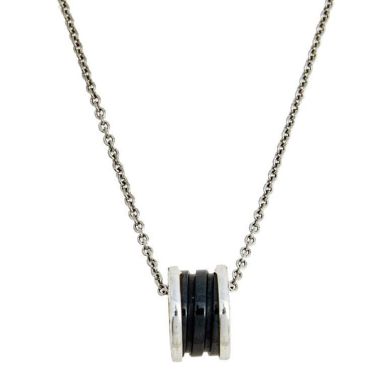 Pomuse ZERO 1 BLACK CERAMIC SILVER NECKLACE